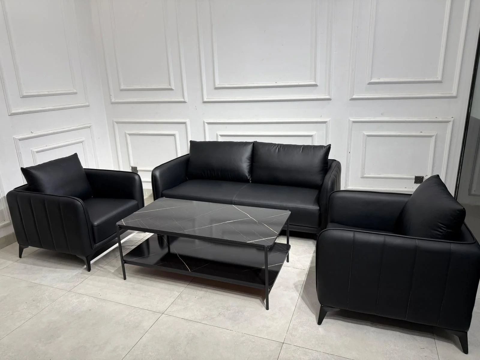 سێتی قەنەفەی چاوەڕوانی و پێشوازی پێست - Bakhtyar Furniture